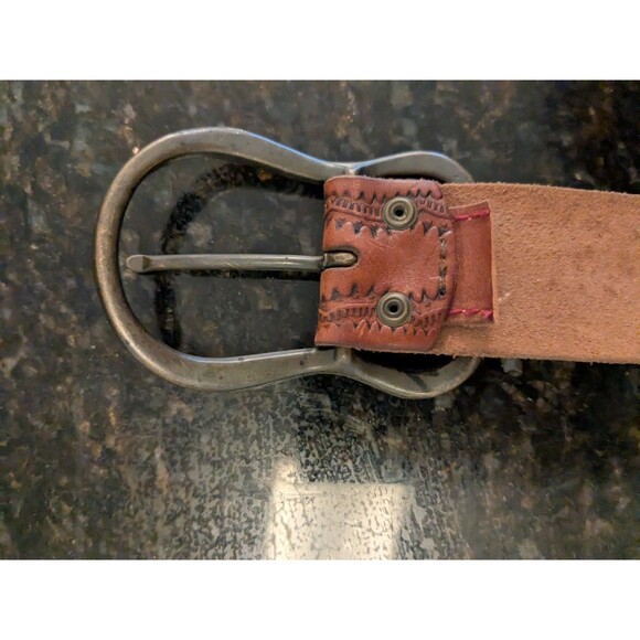 Levi's Belt Mens Sz 39 Brown Tooled Leather - Picture 6 of 7